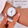 Reloj Dama Ajustable Correa de Metal Plateado