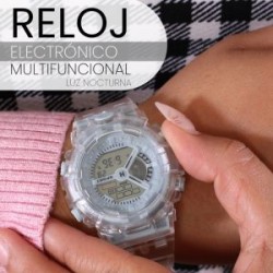 Reloj Unisex colos Transparente con Luz Nocturna Electronico