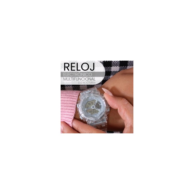 Reloj Unisex colos Transparente con Luz Nocturna Electronico