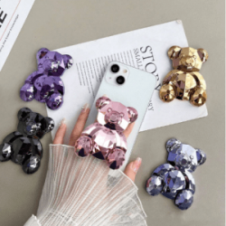 Soporte para Teléfono Pop Socket Oso Colores Metalicos