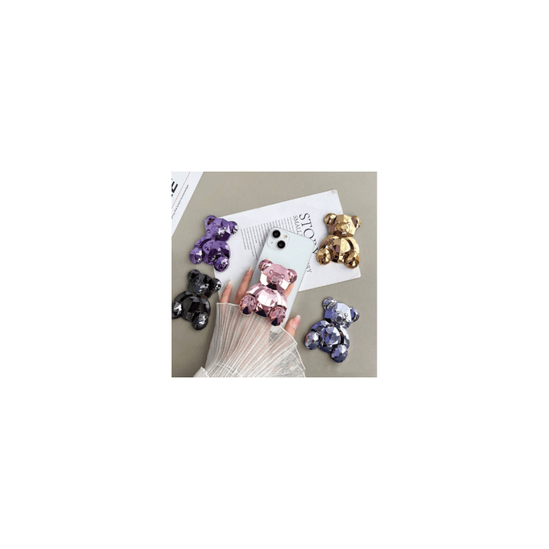 Soporte para Teléfono Pop Socket Oso Colores Metalicos