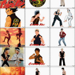 Sticker Calcomanias Cobra Kai Estampas Decorativas Tamaño Carta