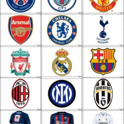 Sticker Calcomanias Escudos Futbol Internacional Estampas Decorativas Tamaño Carta