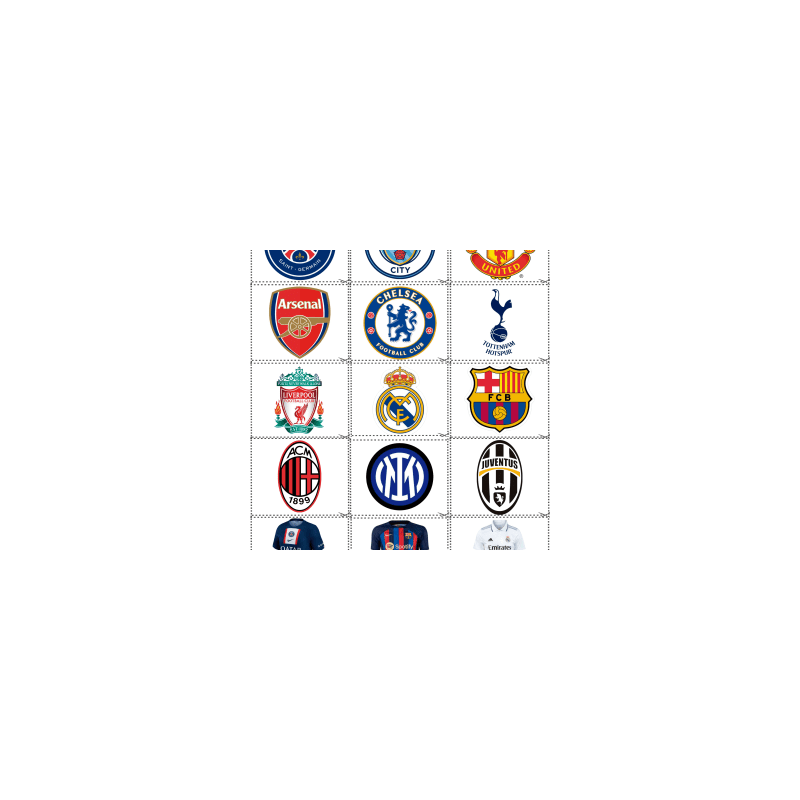Sticker Calcomanias Escudos Futbol Internacional Estampas Decorativas Tamaño Carta