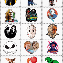 Sticker Calcomanias Halloween 2022 Estampas Decorativas Tamaño Carta