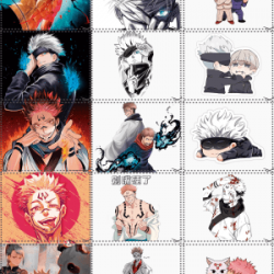 Sticker Calcomanias Jujutsu Kaisen Estampas Decorativas Tamaño Carta