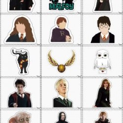 Sticker Calcomanias Mago Harry Estampas Decorativas Tamaño Carta