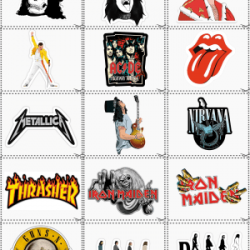 Sticker Calcomanias Rock! Estampas Decorativas Tamaño Carta