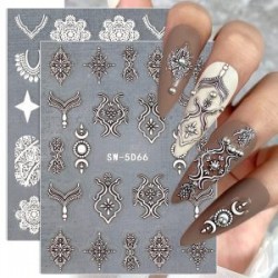 Stickers para Uñas Diseño Gris con Blanco