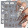 Stickers para Uñas Diseño Gris con Blanco