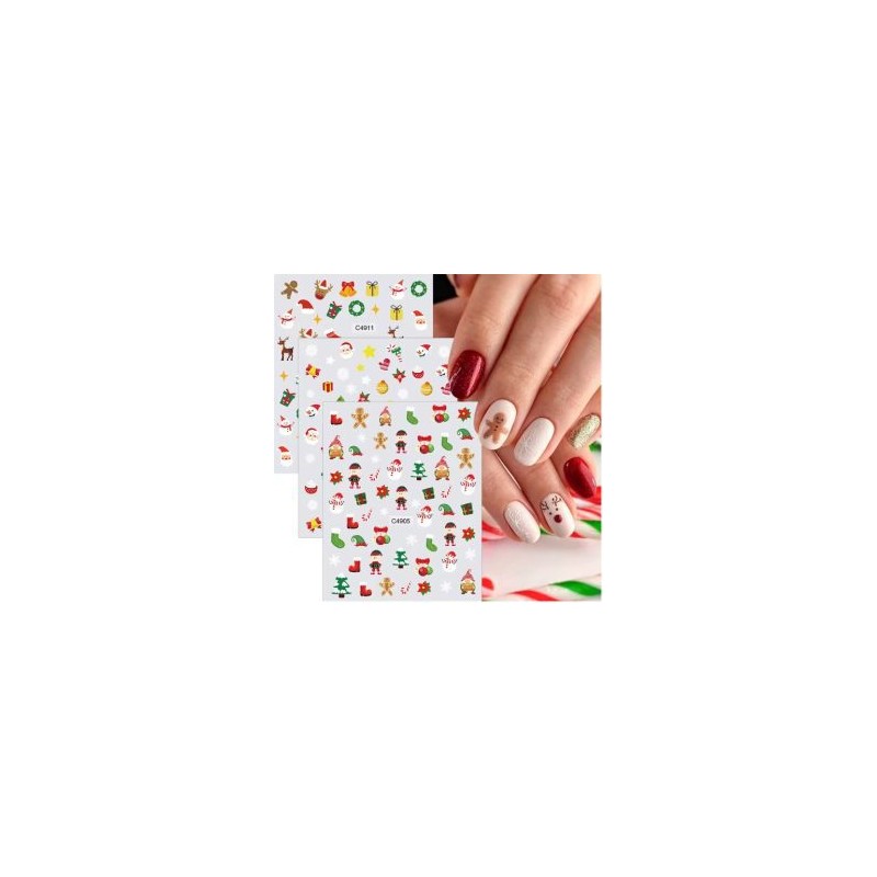 Stickers para uñas Navideñas