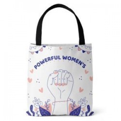 Tote Bag de Lona Bolso de Compras Powerful Women´s Blanco
