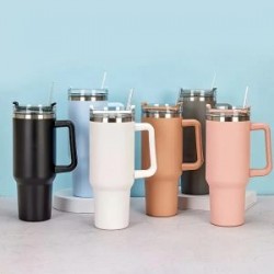Vaso Termo de Acero Inoxidable con Popote 1200ml Antiderrame