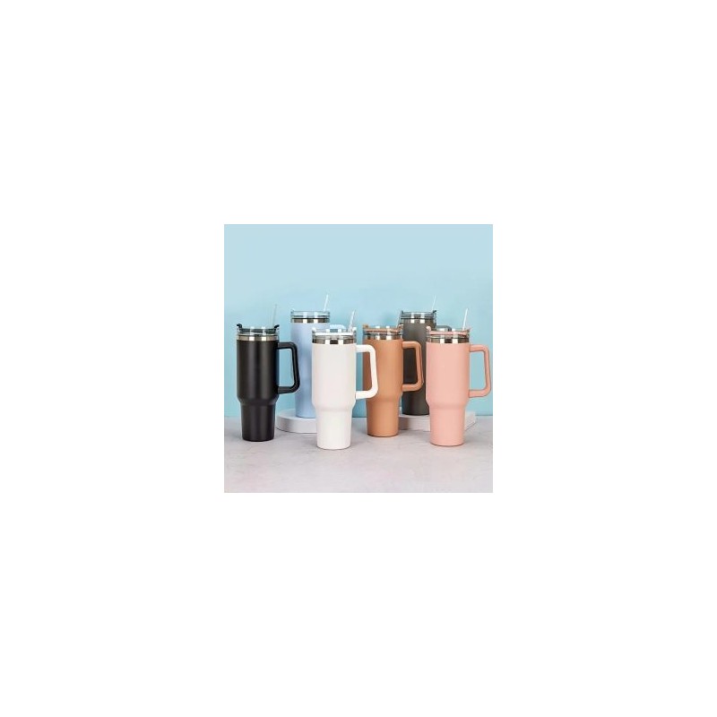 Vaso Termo de Acero Inoxidable con Popote 1200ml Antiderrame