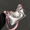 Bolsa de Mano para Dama con Cadena y Cierre Plata