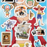 Planilla con 22 Stickers Cortados con Laser Grogu
