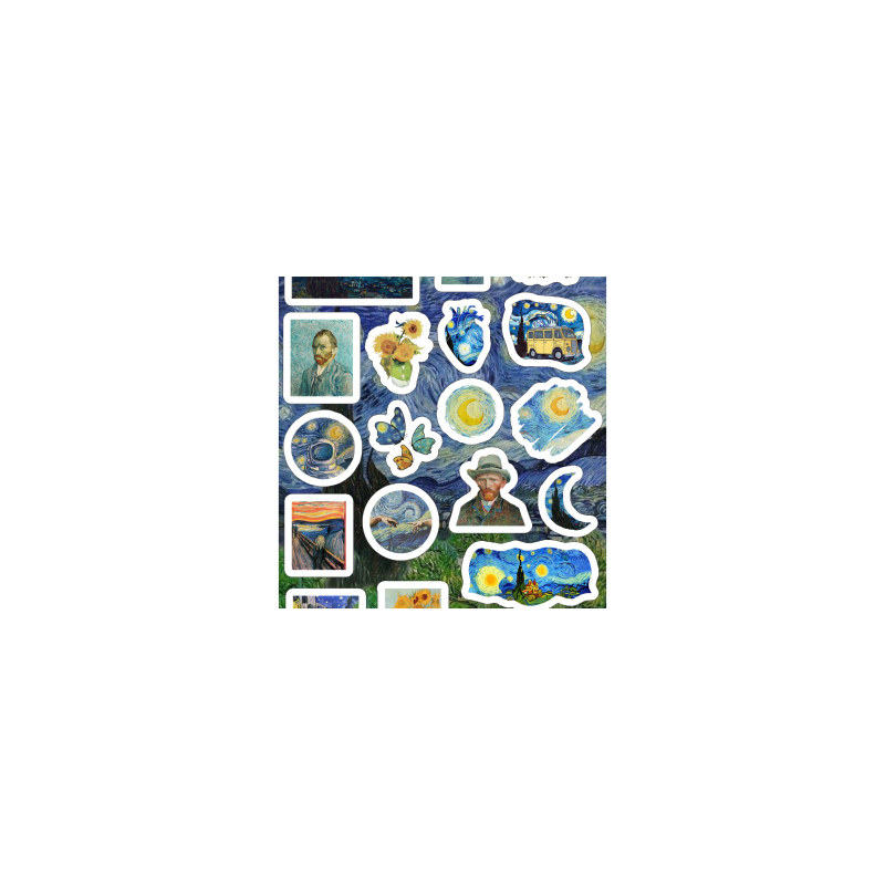 Planilla con 24 Stickers Cortados con Laser Chems