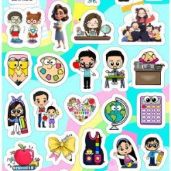 Planilla con 31 Stickers Cortados con Laser BlackPink