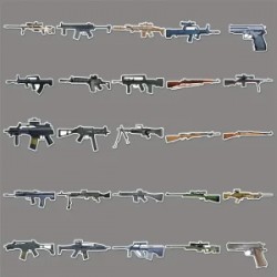 Bolsita de Stickers de 50 Piezas de Armas Militares Free Fire
