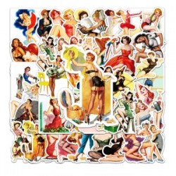 Bolsita de Stickers de 50 Piezas de Graffiti Retro Poster Girl