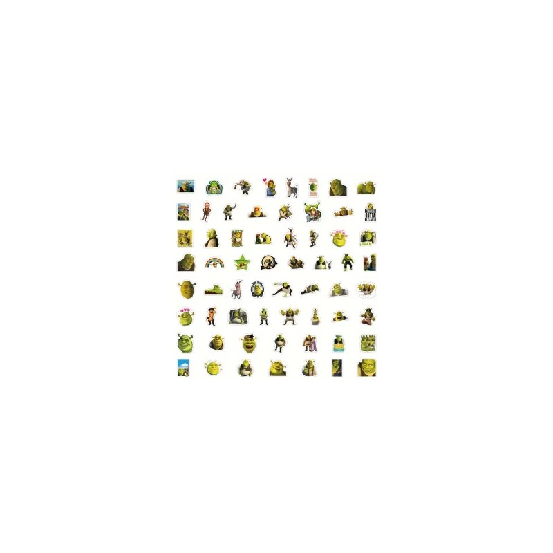 Bolsita de Stickers de 60 Piezas Shrek Gracioso Burro Escenas
