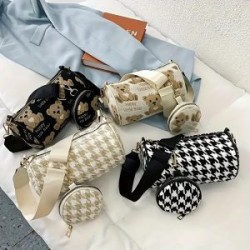 Bolso Cilindrico Crossbody con Monedero Cute