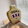 Bolso Crossbody Brillos en forma de Botella de Tequila con cadena brillante